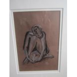 pastel nude still life of a lady signed bottom right 39cm x 49cm approx