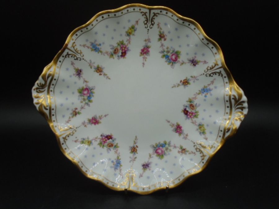 Royal Crown Derby part tea service in the Royal Antoinette A1225 pattern comprising of 8 cups, 8 - Image 6 of 13