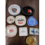 A collection of ashtrays