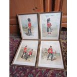 Set of 4 framed Fusiliers prints 21cm x 28cm approx