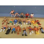 early 80s wrestling figures Hasbro WWF and WCW plus a He-Man figure