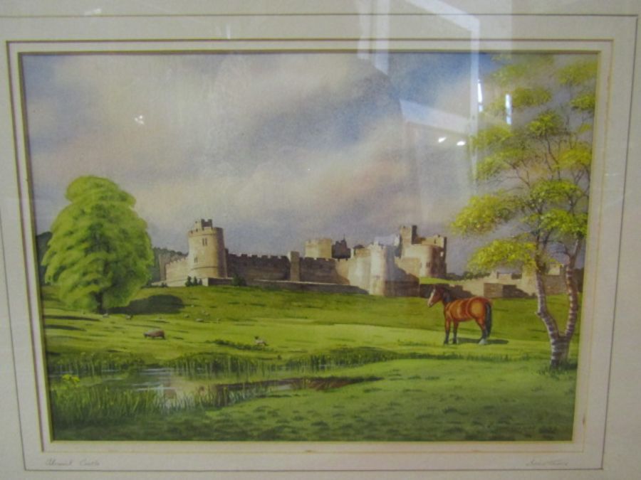 Brian Towers watercolour Alnwick Castle signed and titled in pencil in margin 56x46cm - Image 2 of 4