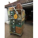 Stillage containing glass, china and cutlery etc