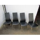 Set of 4 chrome dining chairs with vinyl seats