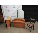 Dressing table with mirror, oak drop leaf table and chair