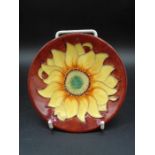 Moorcroft Pottery pin tray dish with Inca sunflower design