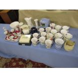 2 Boxes of mixed china to include dressing table set and mugs etc