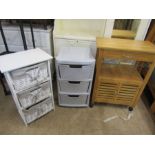 2 storage drawers and a kitchen trolley