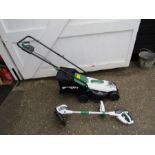 Qualcast cordless lithium lawnmower and strimmer (no battery or charger)