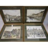 4 Wisbech prints hand coloured by Annette Williams of Spica Prints, Lincs33x29cm