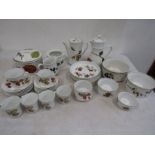 Royal Worcester porcelain ridged fruit pattern china, Evesham style