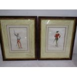 2 costume plates 'Fante Italiano' and 'Costume Militair' both framed and glazed 35x43cm