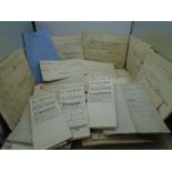 A collection of approx 55 leases, indentures, mortagages, wills and documents ranging form the