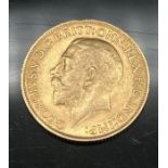 George V full gold sovereign coin, 1912. 7.96g