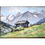 Nicholas Markovich lithograph Silvretta-Gruppe bei Klosters Serbian 1894-1964