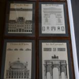 4x Editions Hazan architectural prints editions of sights in France to incl l'Arc de Triomphe,