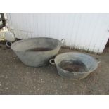 2 Galvanised baths