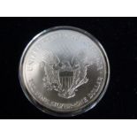 2002 USA 1oz fine silver eagle one dollar uncirculated coin