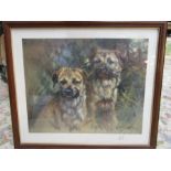 After Mick Cawston ltd edition print of terriers, signed in margin no 38461x53cm
