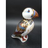 Royal Crown Derby Puffin Paperweight with gold stopper