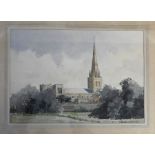 WK M Blackiston, CHichester Cathedral watercolour framed and glazed