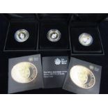 3 x Royal Mint 2013 350th anniversary of the Guinea 2013 UK £2 silver proof coins