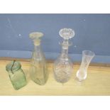 2 Glass decanters and jar etc