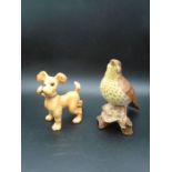 Beswick Walt Disney Scamp Dog 1058, approx 12cm tall together with a Beswick Songthrush Bird 2308