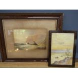 2 watercolours of landscapes, one signed H.K Stirrie? largest 54x34cm