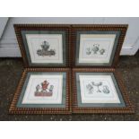 Set of 4 Gilt framed vintage tea prints 53cm x 57cm approx