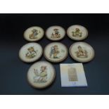 7 Goebel Hummel miniature collectors plates to incl 980, 974, 992, 986, 991, 989 and 984, 8cm in