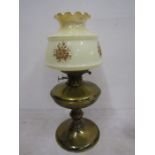 Brass base oil lamp with shade