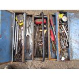 metal tool box full of tools