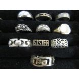 10 silver rings