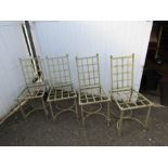 Set of 4 heavy wrought iron garden chairs