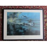 After Robert Taylor framed and glazed "The Dambusters" print hand signed in pencil by pilots