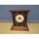 Fattorini & Son's of Bradford mantel clock with key H34cm approx