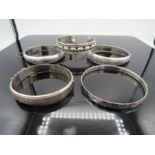 5 silver bangles 88 grams total