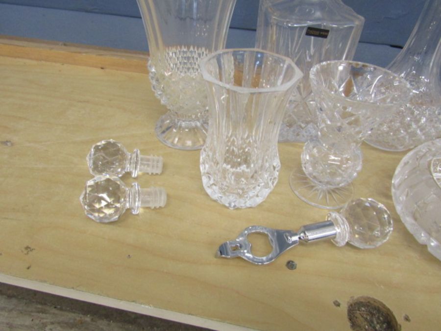 Quality cut glass decanters, vases and ashtray etc - Image 2 of 5