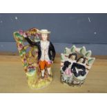 2 Staffordshire style figurines (one has been repaired as shown) Largest H20cm approx