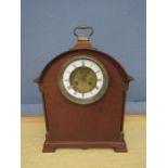 Mahogany mantel clock H41cm approx in working order