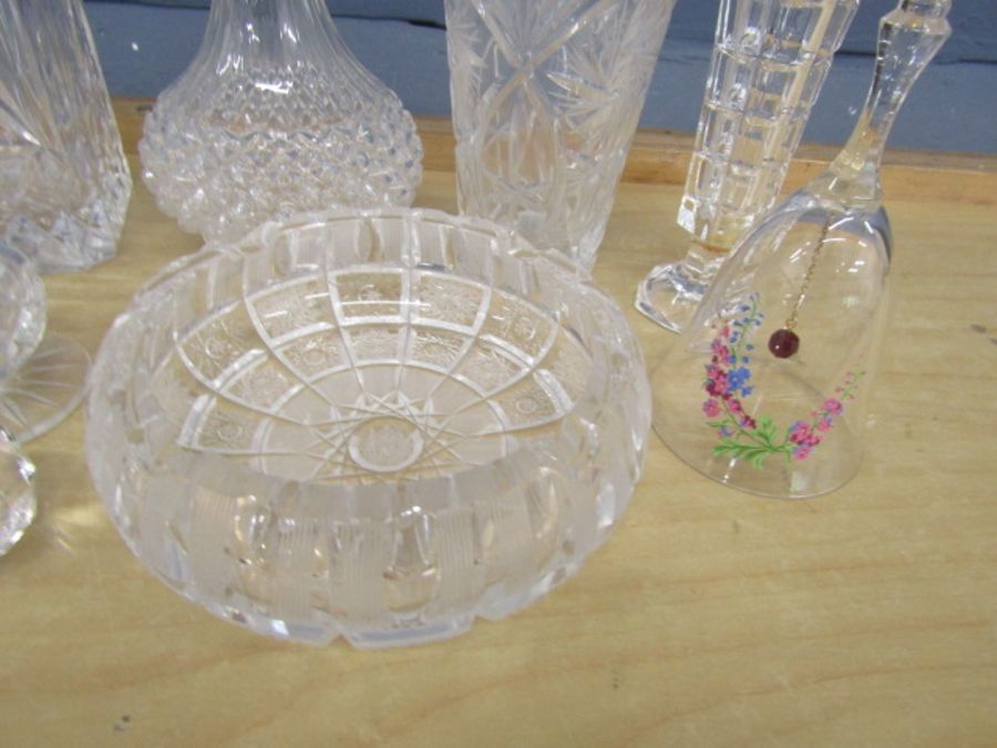Quality cut glass decanters, vases and ashtray etc - Image 5 of 5