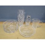 Quality cut glass vases and bowls etc to include Royal Doulton Crystal