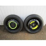 2 Unused spare wheels with tyres