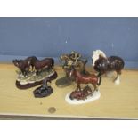 Collection of horse figurines to include Leonardo