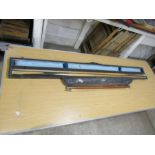 3 Snooker/pool cues in cases