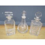 3 Glass decanters