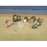 Hedgehog ornaments to include Langham Glass and Swarovski Crystal