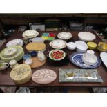 3 trays various china to include Denby, partyware etc etc