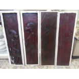 4 African wooden plaques